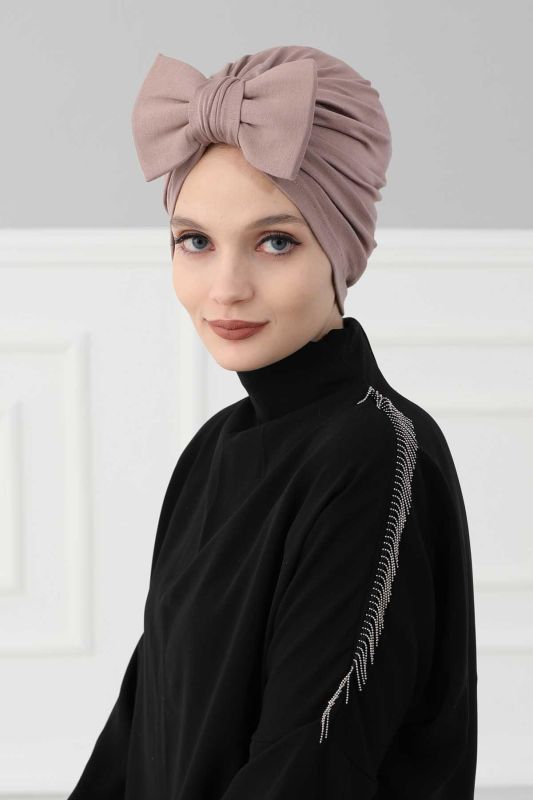 Kelebek Combed Cotton Bonnet,B-27 Mink - 4