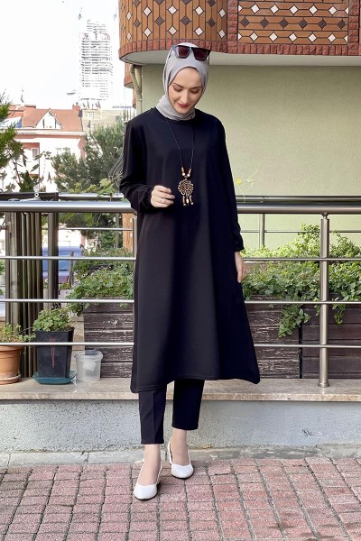 Moda Çizgi - Moda Çizgi Desenli Tunik