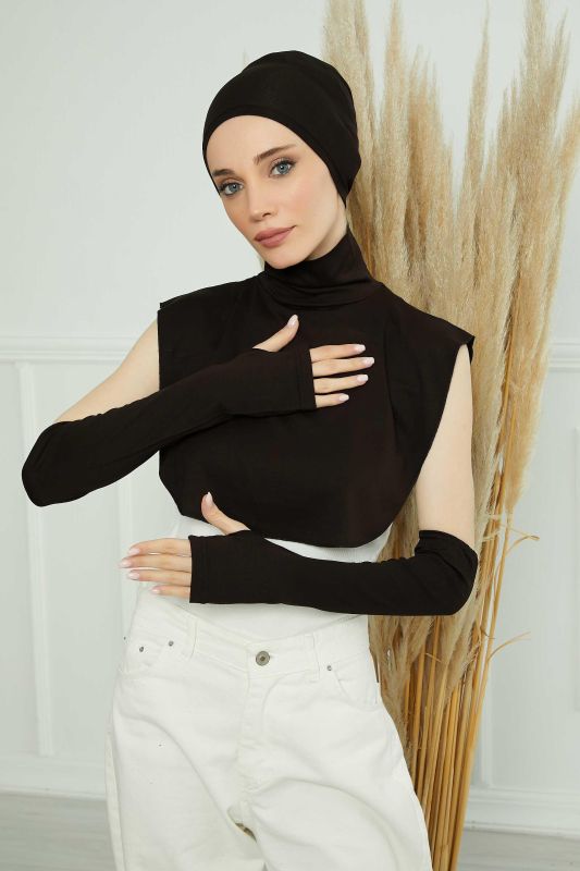 Armband, Neck Collar and Bonnet Set, KPT-3 Black - 1