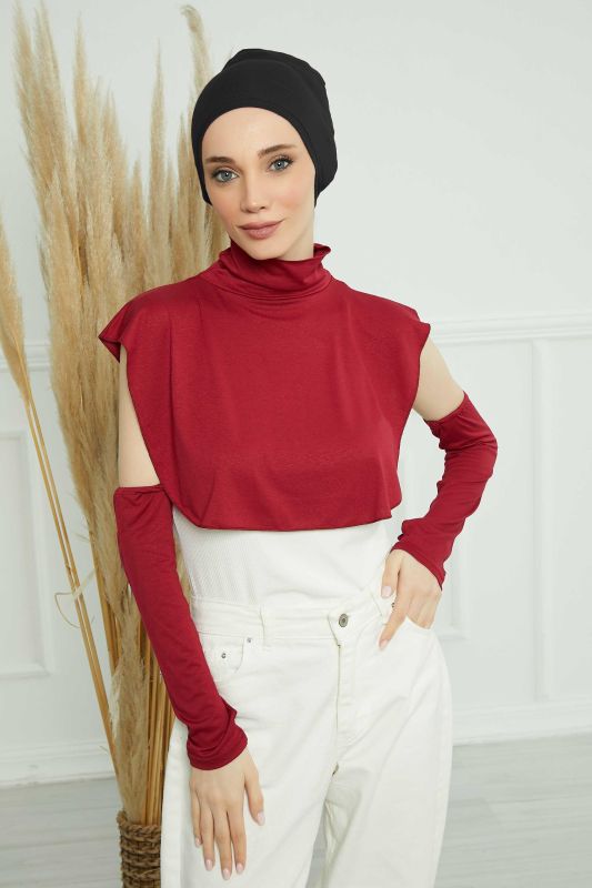 Arm Cuff, Neck Collar, KPT-2 Claret Red - 5