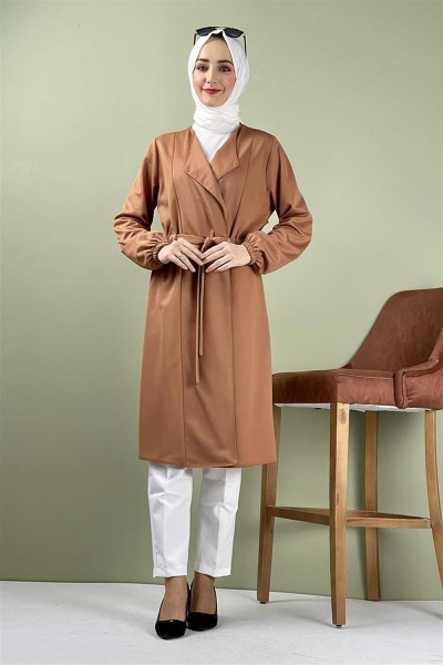 Kuşak Detaylı Kimono TABA - Thumbnail