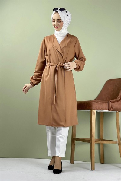 Kuşak Detaylı Kimono TABA - Thumbnail