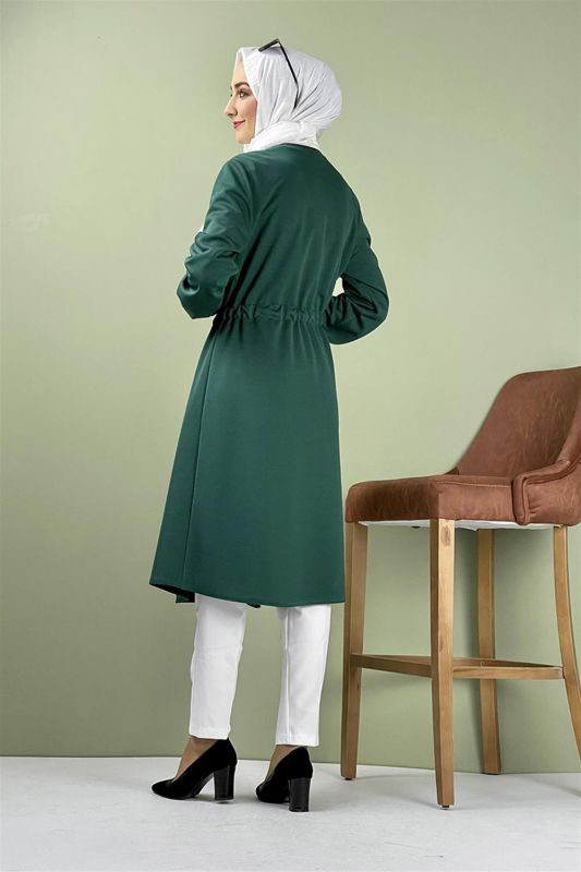 Kuşak Detaylı Kimono ZÜMRÜT YEŞİLİ - 5
