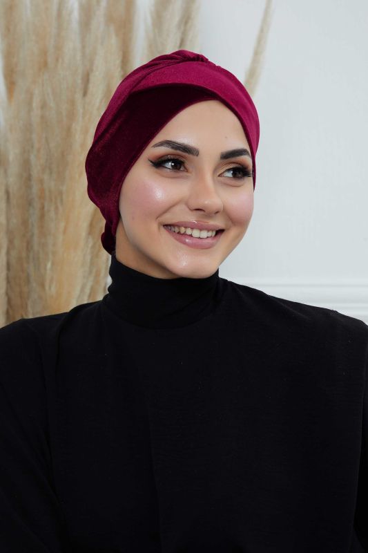 Kuşaklı Kadife Bone,B-31K Vişne Çürüğü - 3