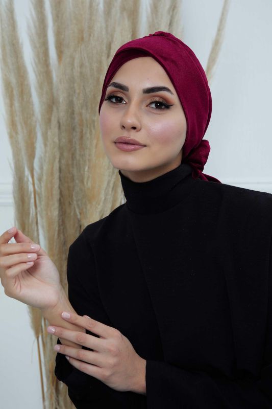 Kuşaklı Kadife Bone,B-31K Vişne Çürüğü - 5