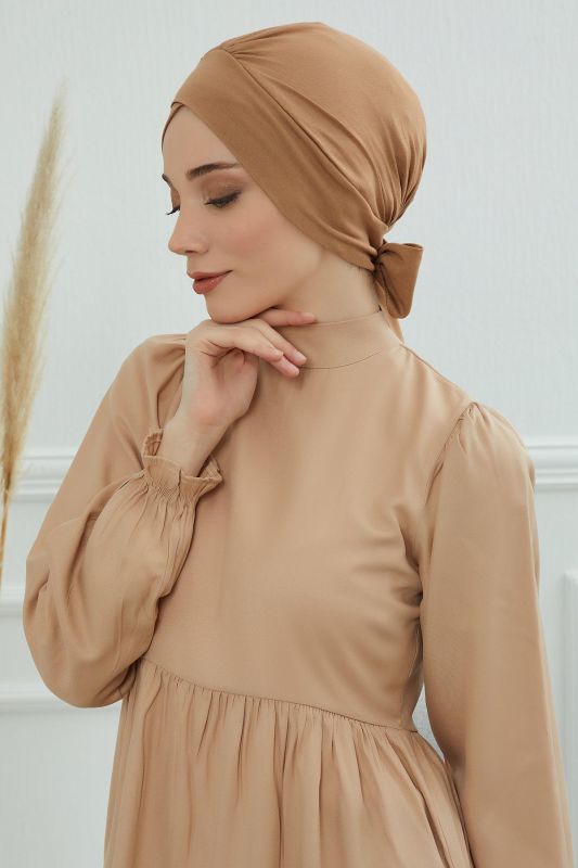 Kuşaklı Penye Bone,B-31 Açık Kahverengi - 2