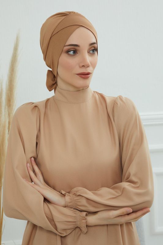 Kuşaklı Penye Bone,B-31 Açık Kahverengi - 5