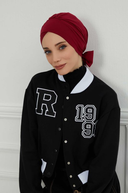 Kuşaklı Penye Bone,B-31 Bordo - 1