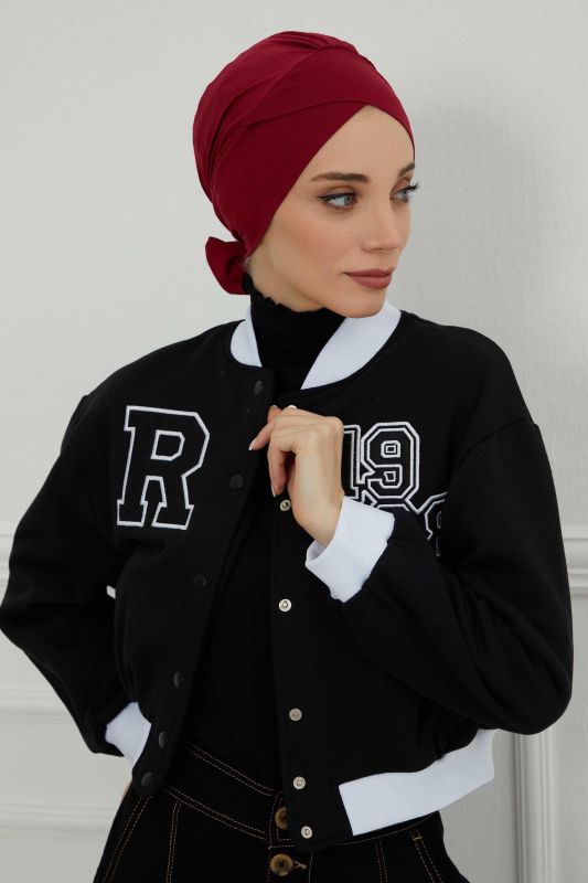 Kuşaklı Penye Bone,B-31 Bordo - 2