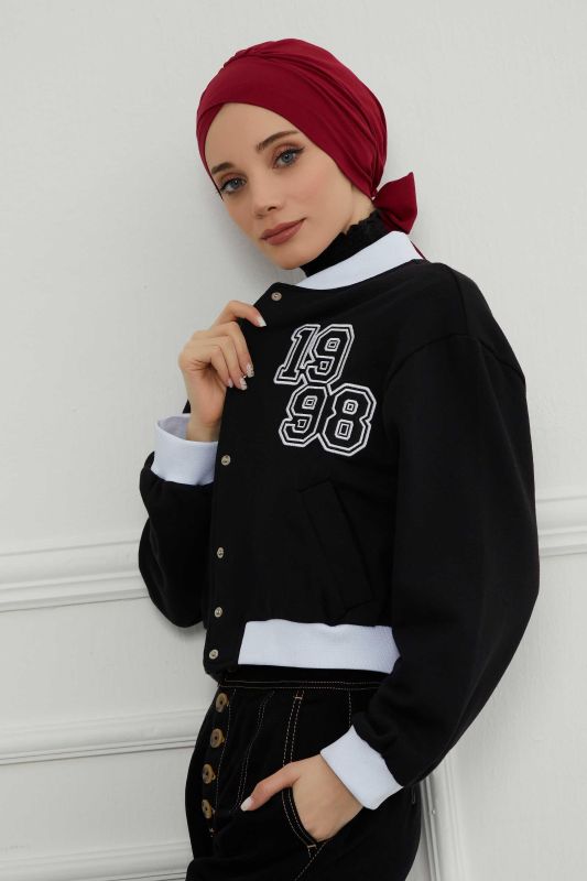 Kuşaklı Penye Bone,B-31 Bordo - 3