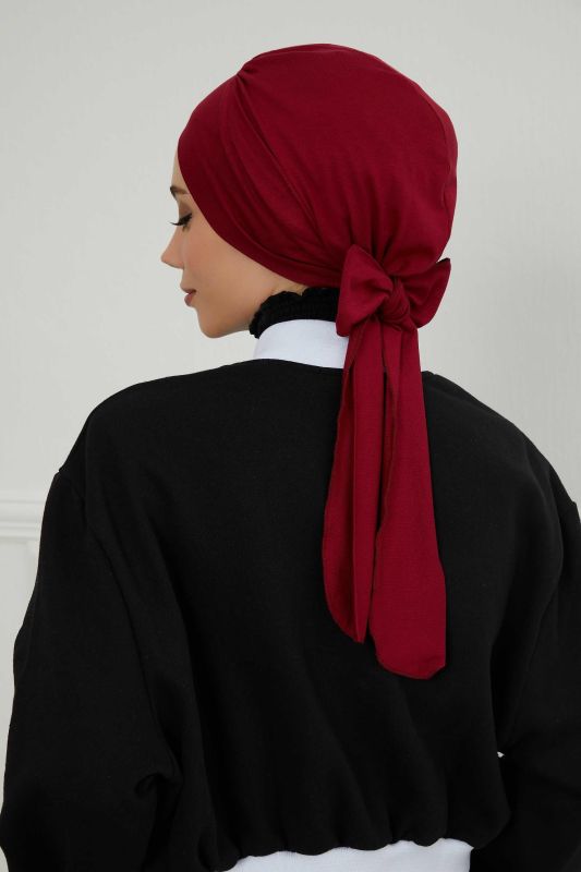 Kuşaklı Penye Bone,B-31 Bordo - 4