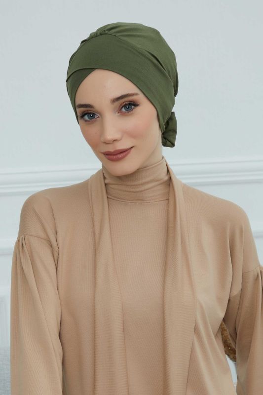 Kuşaklı Penye Bone,B-31 Haki Yeşili - 5