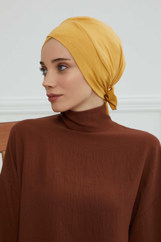 Kuşaklı Penye Bone,B-31 Hardal Sarısı - 2