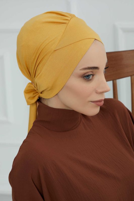 Kuşaklı Penye Bone,B-31 Hardal Sarısı - 4