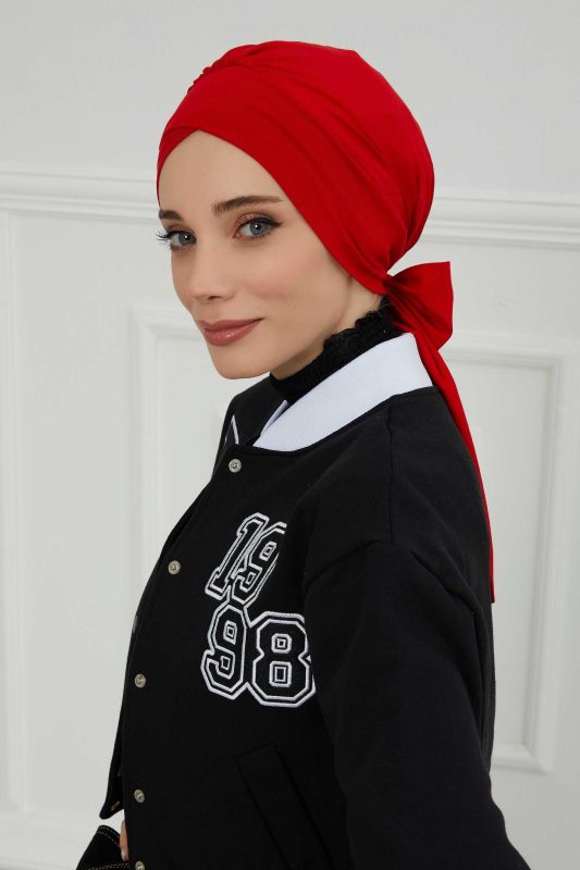 Kuşaklı Penye Bone,B-31 Kırmızı - 3