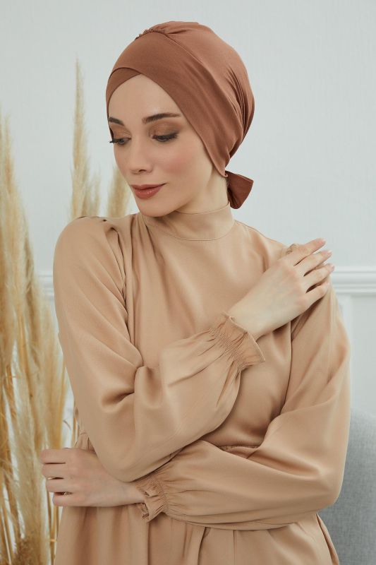 Kuşaklı Penye Bone,B-31 Koyu Kahverengi - 2