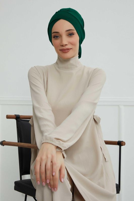 Kuşaklı Penye Bone,B-31 Koyu Yeşil - 5