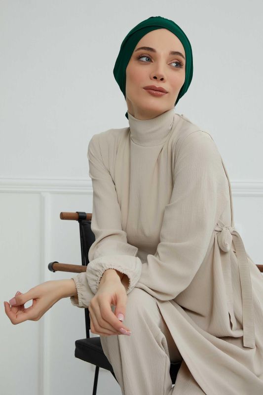 Kuşaklı Penye Bone,B-31 Koyu Yeşil - 7