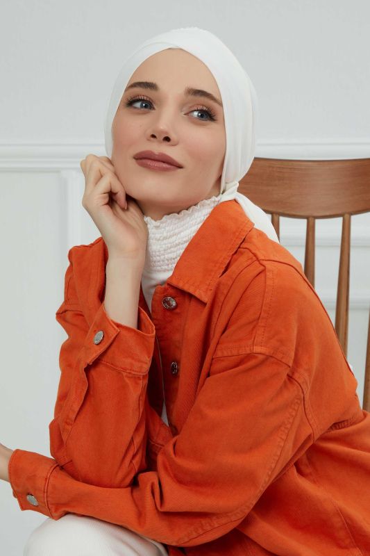 Kuşaklı Penye Bone,B-31 Krem - 7