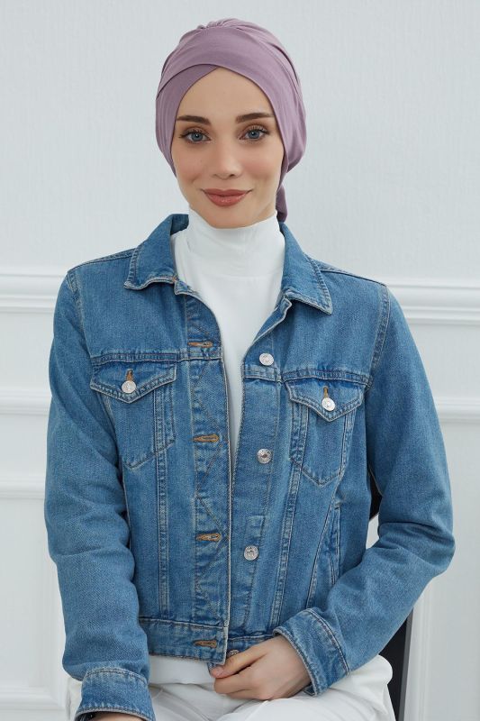Kuşaklı Penye Bone,B-31 Lila - 1
