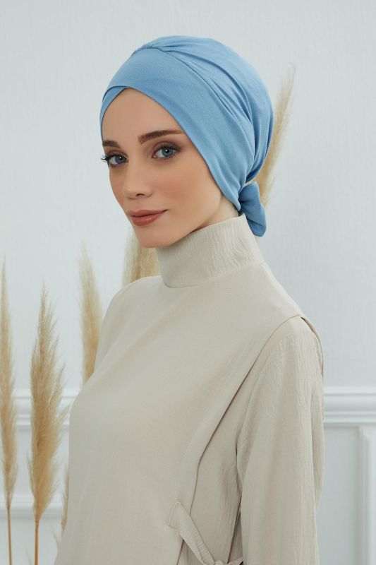 Kuşaklı Penye Bone,B-31 Mavi - 1