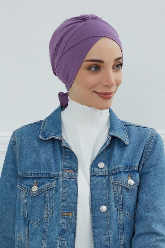 Kuşaklı Penye Bone,B-31 Mor 2 - 4