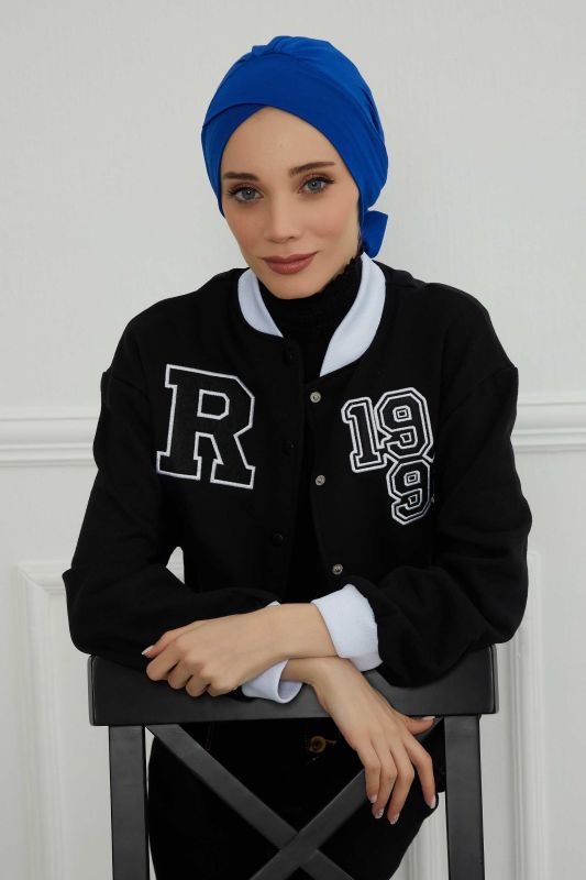 Kuşaklı Penye Bone,B-31 Saks Mavisi - 1
