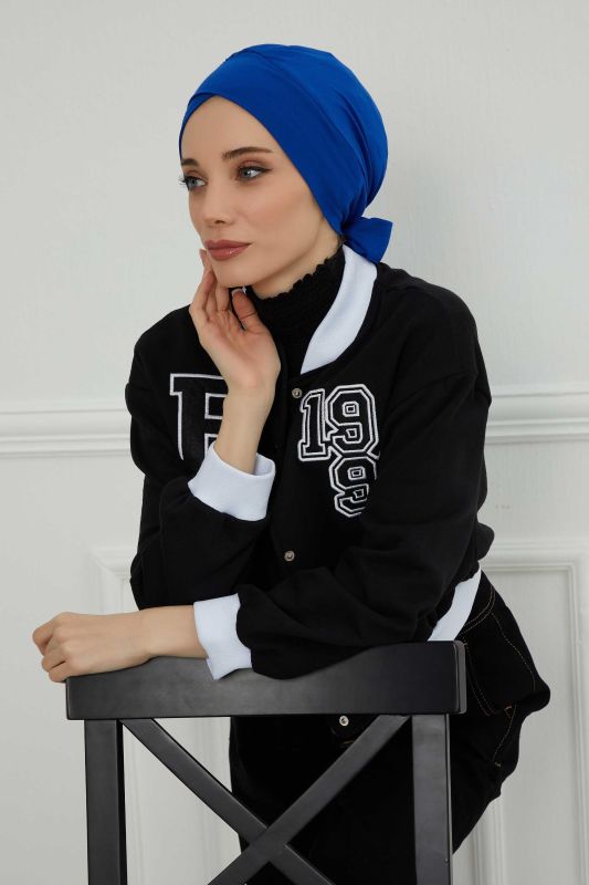 Kuşaklı Penye Bone,B-31 Saks Mavisi - 2