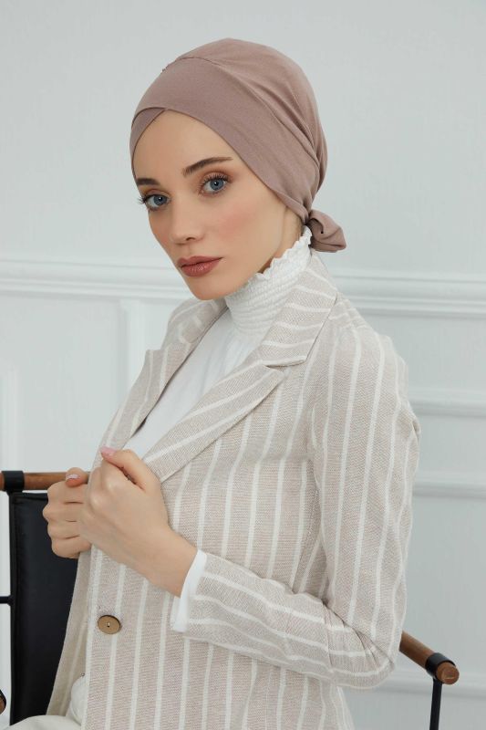 Kuşaklı Penye Bone,B-31 Vizon - 2