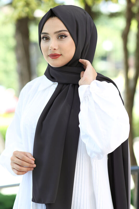 Medina Silk Shawl Anthracite - 1