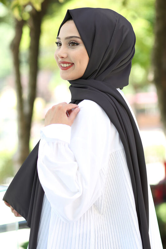 Medina Silk Shawl Anthracite - 3