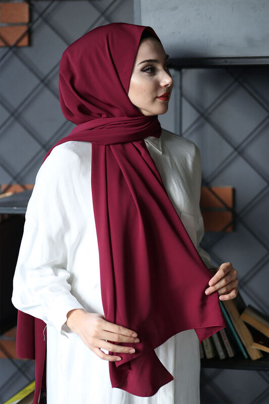 Medine İpeği Şal Bordo - 2