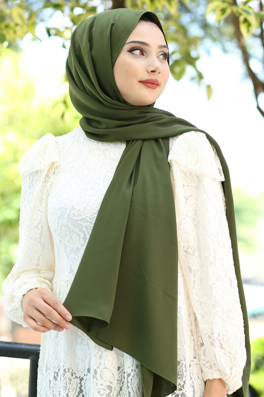 المدينة المنورة شال حرير كاكي - 3