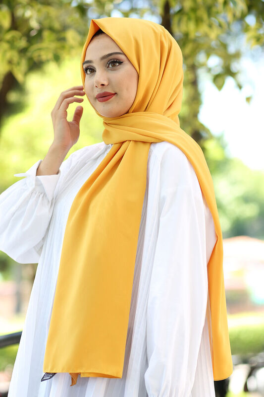 Medine İpeği Şal Hardal - 1