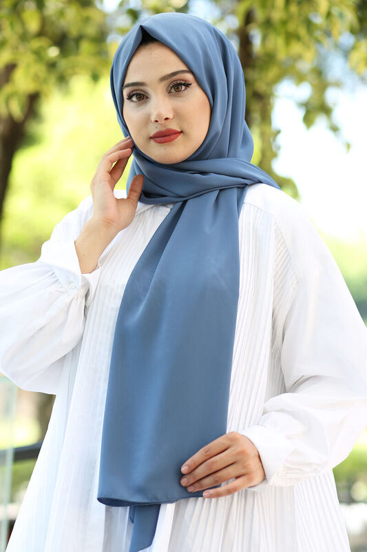 Medina Silk Shawl Indigo - 1