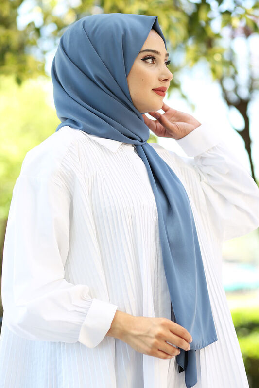 Medina Silk Shawl Indigo - 3