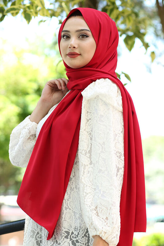Medine İpeği Şal Kırmızı - 1