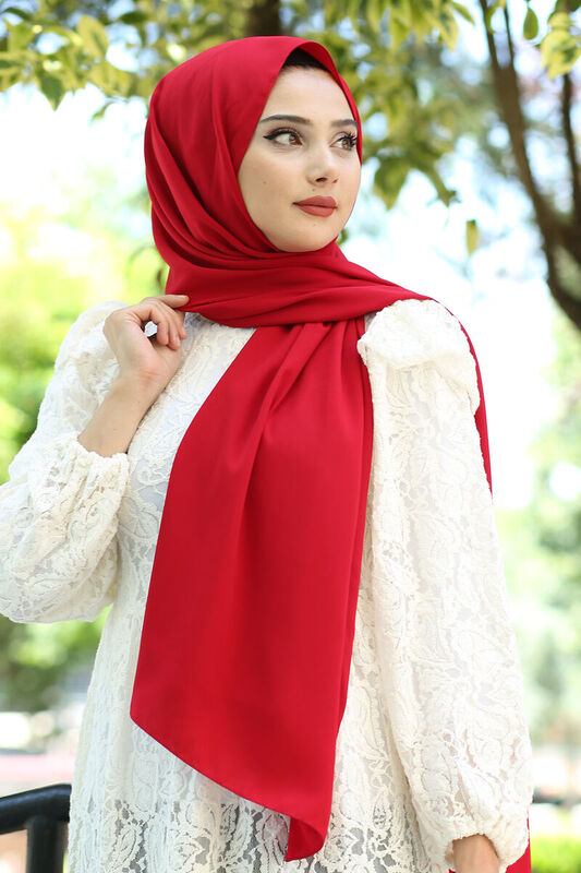 Medine İpeği Şal Kırmızı - 3