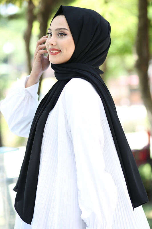 Medine İpeği Şal Siyah - 2