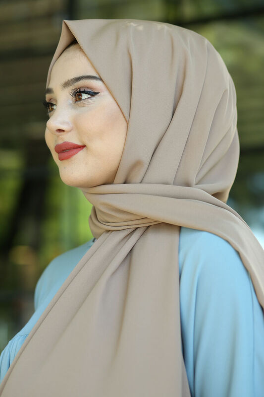 المدينة المنورة شال حرير حليب قهوة - 3