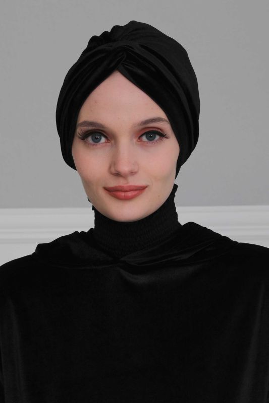 Maharaja Velvet Bonnet,B-4K Black - 2
