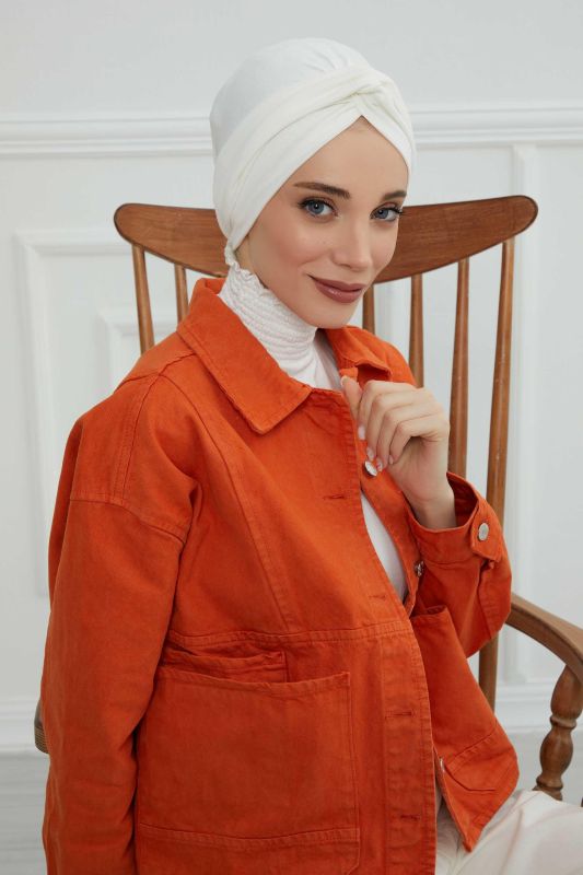 Maharaja Combed Cotton Bonnet, B-4 Cream - 1