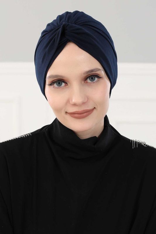 Maharaja Combed Cotton Bonnet, B-4 Navy Blue - 1