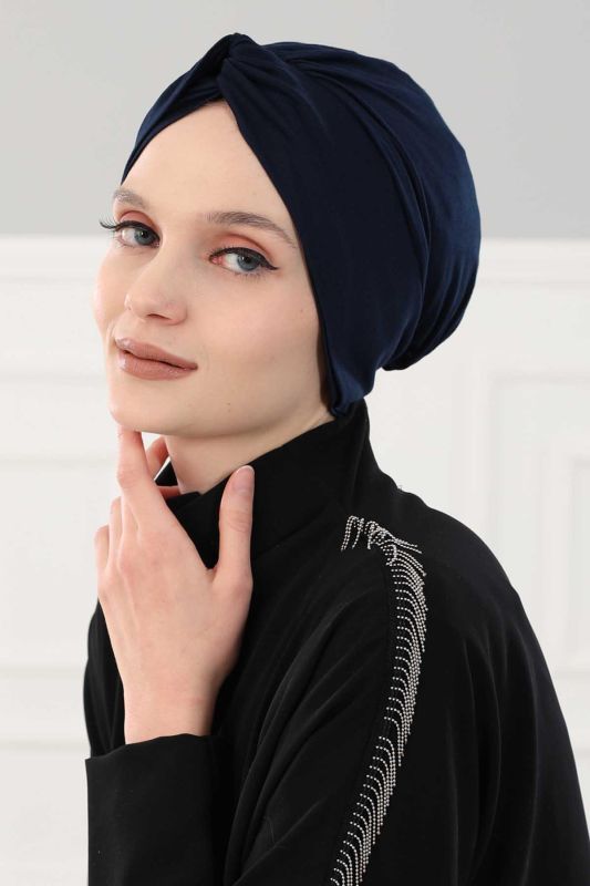 Maharaja Combed Cotton Bonnet, B-4 Navy Blue - 3