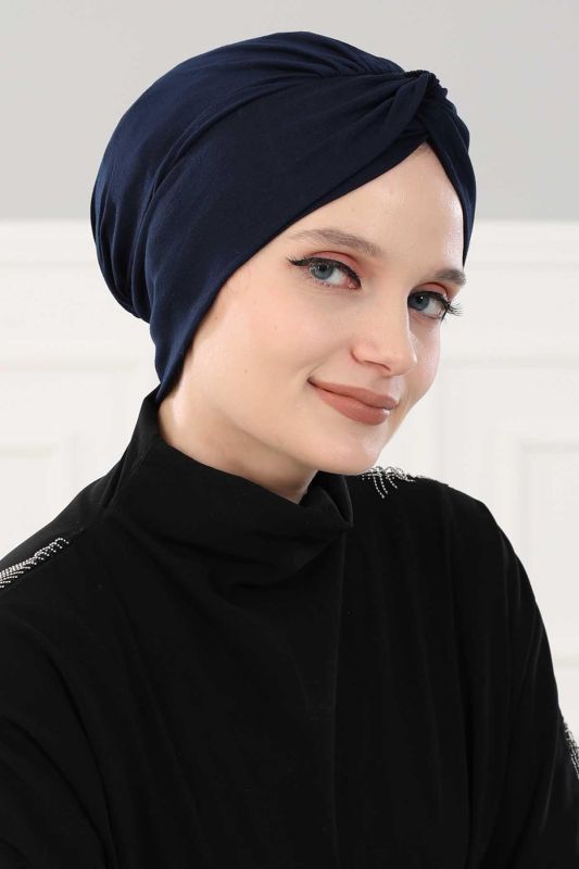Maharaja Combed Cotton Bonnet, B-4 Navy Blue - 4