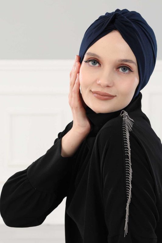 Maharaja Combed Cotton Bonnet, B-4 Navy Blue - 5