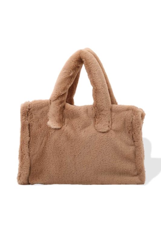 Mini Plush Bag,CE-3 Light Brown - 4