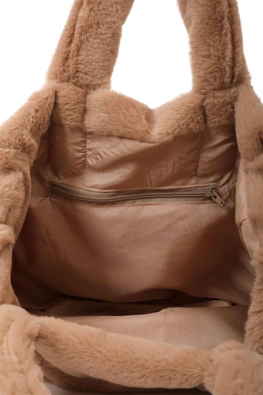 Mini Plush Bag,CE-3 Light Brown - 6