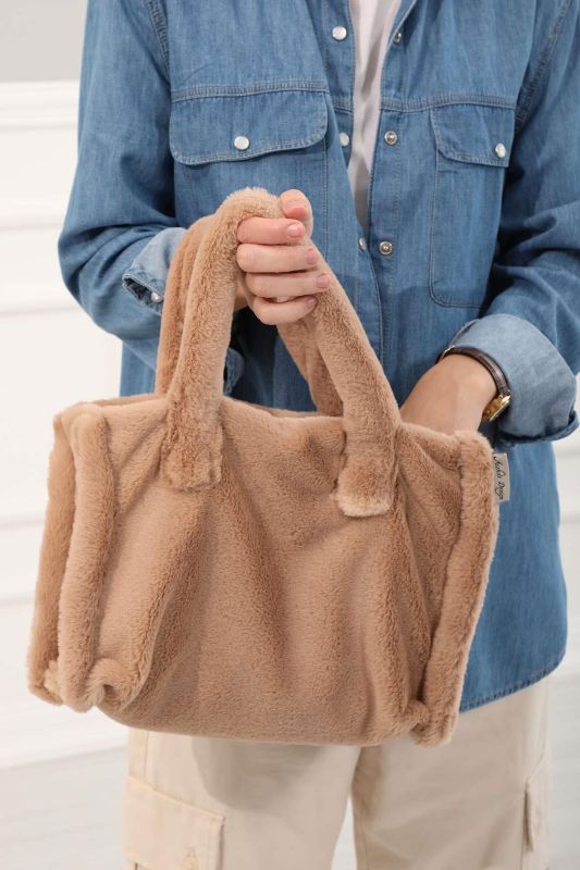 Mini Plush Bag,CE-3 Light Brown - 7