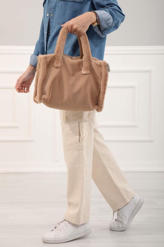 Mini Plush Bag,CE-3 Light Brown - 8